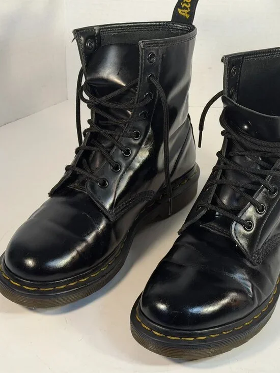DR MARTENS Black leather military type boots M-8 /L -9 - Picture 8 of 11